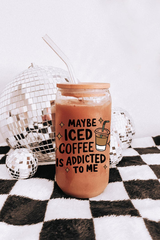 Iced Coffee Glass Tumbler